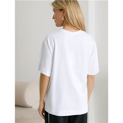 Футболка оверсайз с принтом из премиального 100% хлопка