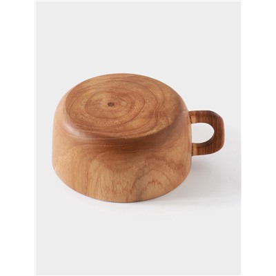 Миска с ручкой, 14×17×7 см, тиковое дерево