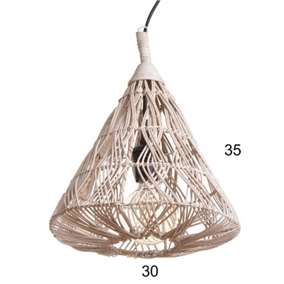 Светильник потолочный из ротанга «Саламет», 1×120 Вт, Е27, 30×30×40 см, белый