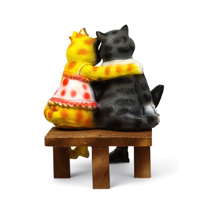 Садовая фигура из полистоуна «Коты на лавке», 40×18×40 см