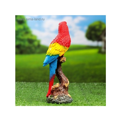 Садовая фигура из полистоуна «Красный ара на коряге», 9.5×7×24 см