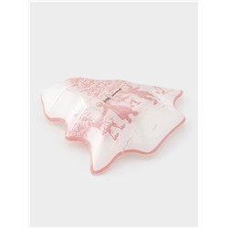 Блюдо сервировочное новогоднее Доляна «Новогодние забавы», 17.7×18.5×3.5 см, стекло, белое, красное