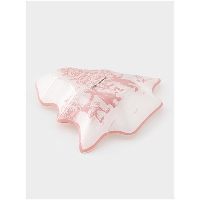 Блюдо сервировочное новогоднее Доляна «Новогодние забавы», 17.7×18.5×3.5 см, стекло, белое, красное