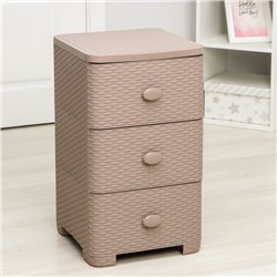 УЦЕНКА Комод 3-х секционный «Плетенка», 37.5×36×63 см, какао