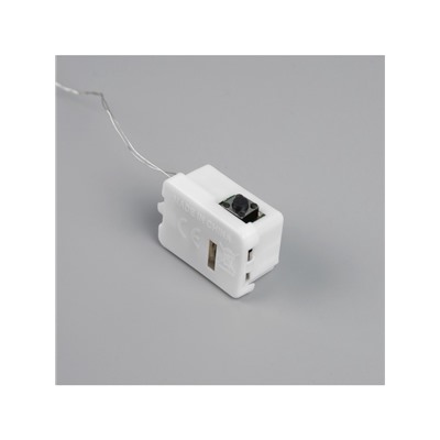 Гирлянда «Нить» 2 м роса. IP20, нить серебристая, 20 LED, 4.6 В, AG13×3 (в комплекте), 3 режима, свечение синее