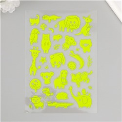 Наклейка фосфорная «Удивительные животные», 27×15.5 см, МИКС