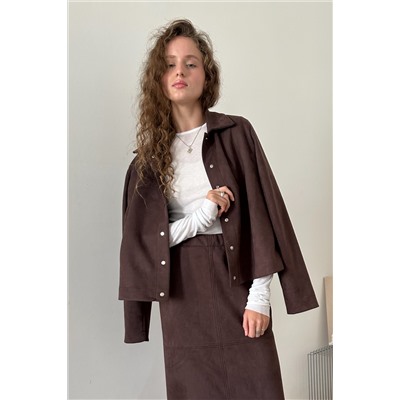 Жакет эко-замша  BASE101/02/Коричневый
