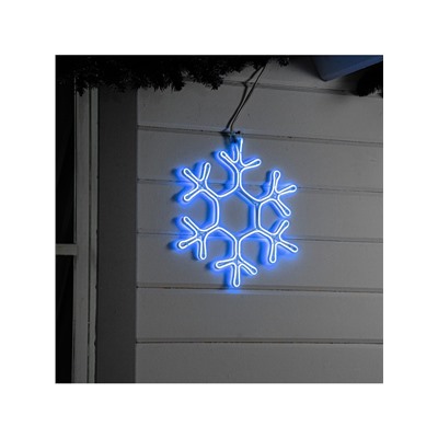 Неоновая фигура «Снежинка», 40 см, 360 LED, 220 В, свечение синее