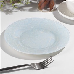 Тарелка «Ливс», d=19.5 см, стекло, голубая