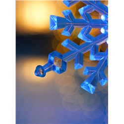 Подвеска светодиодная «Снежинка» 14 см, 1 LED, от батареек LR41×3, свечение синее/красное