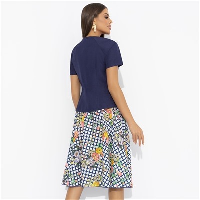 Костюм с юбкой приталенный, Радую себя (2 в 1, синяя мечта)