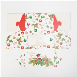 Коробка для капкейков «Новый год: Снежный подарок» 10×16×10 см