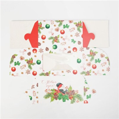 Коробка для капкейков «Новый год: Снежный подарок» 10×16×10 см