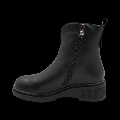 Ботинки из натуральной кожи на меху KY-63-028 черные