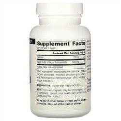 Source Naturals, яблочный уксус, 500 мг, 180 таблеток
