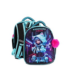 Рюкзак каркасный 35х27х13 см, deVENTE Junior 14L Korokoro, + брелок, для девочки