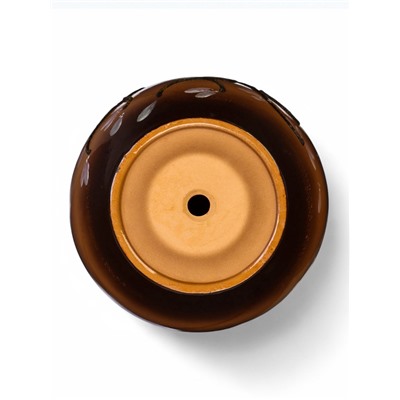 Горшок для цветов «Миндаль», 2.5 л, d=18.5 см, h=16.5 см, с поддоном, керамика, коричневый