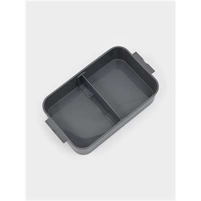 Набор посуды с собой Доляна, 4 предмета: бутылка 500 мл, ланч-бокс 20×17×5.5 см, вилка, ложка, пластик, серый