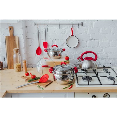 Лопатка кондитерская Доляна «Редмонд», 27.5 см, цвет красный