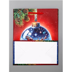 Пакет подарочный новогодний ламинированный, «Шар», 18×10×22.3 см