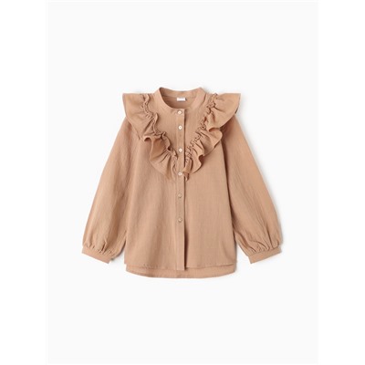 Блузка для девочки MINAKU, бежевая, рост 122 см
