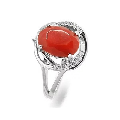 Кольцо из серебра коралл, МЦВ958