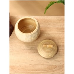 Банка для сыпучих продуктов, 11×11×9.5 см, бамбук