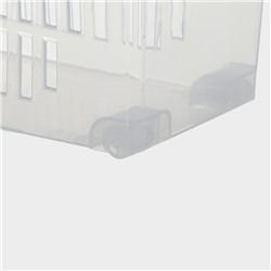Контейнер для хранения на колёсиках, 6 л, 35.5×13×20 см, с ручкой, пластик, прозрачный