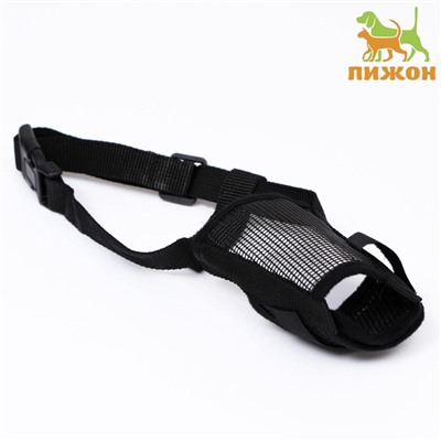 Намордник сетчатый, размер M, длина по носу 10 см, обхват морды 20 см, с двойной фиксацией, чёрный