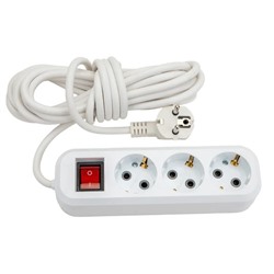 Удлинит.ПВС с зазем.2м 3роз.С ВЫКЛ.