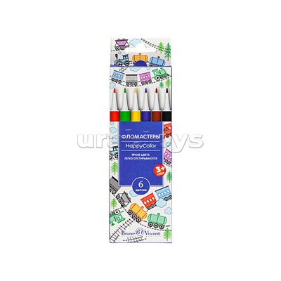 Фломастеры "Happycolor" 6 цв. 4 вида