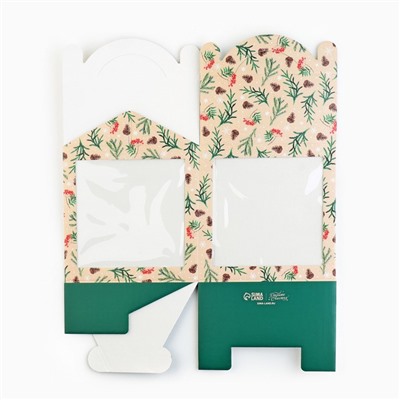 Коробка кондитерская с окном, сундук, «С Новым годом!» 20×20×20 см