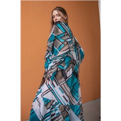 Платье шифон  LOVE052/03/Бирюзовый, белый