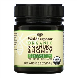 Wedderspoon, Organic Raw Manuka Honey, KFactor 16, 8.8 oz (250 g)