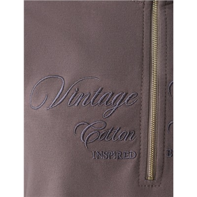 Джемпер с воротом на молнии из петельчатого футера двухнитки с эластаном