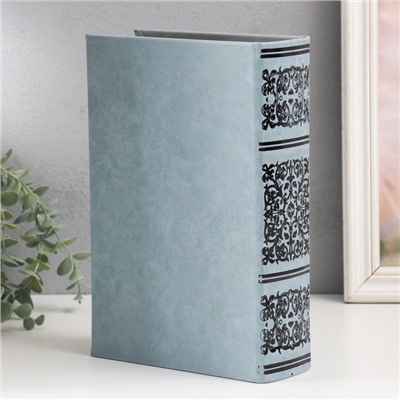 Шкатулка книга - сейф «Растительный узор», дерево и искусственная кожа, с замком, 27×18×7 см