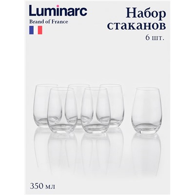 Набор стаканов Luminarc HERMITAGE, 370 мл, 6 шт., стекло, прозрачный