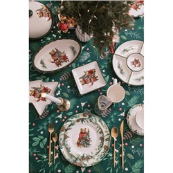 Блюдо для запекания новогоднее Доляна «Сказки зимнего леса», 1.03 л, 28×17.5×4.9 см, доломит, белое