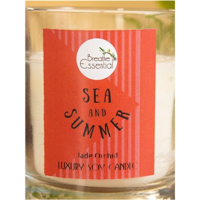 Свеча с кристаллом внутри Sea and Summer Jade orchid, 120 г, соевый воск, орхидея