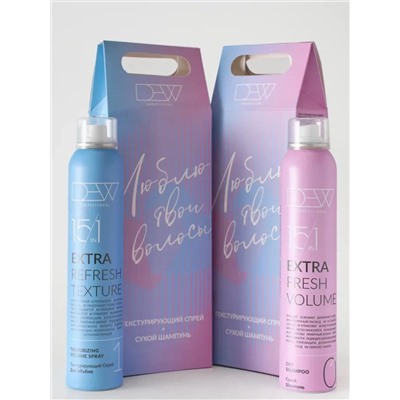 DEW Professional Набор для волос: Текстурирующий спрей + Сухой шампунь, 200 мл x 2 27962