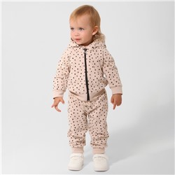 Набор детский (джемпер на молнии и брюки) «Крошка Я. Киса», рост 62-68 см, бежевый