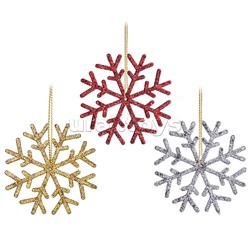Набор новогодних украшений "Разноцветные снежинки" (3шт х 6см)
