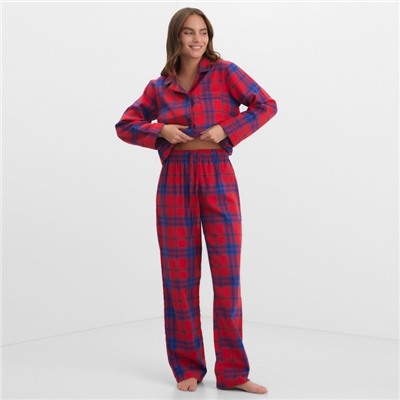 Пижама женская из фланели (рубашка и брюки) KAFTAN, размер 40-42