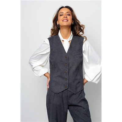 Костюм с брюками вельветовый с жилеткой 399GRY НАТАЛИ, 1087799