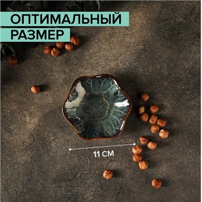 Соусник «Пайро», 11×3 см, керамика, зелёный