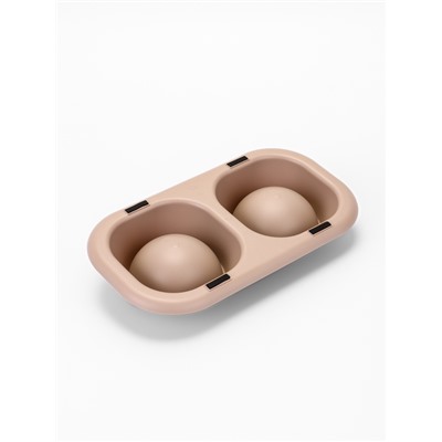 Миска для животных «Дубль Мини», 200 мл, покрытие Soft-touch, пластик, цвет капучино