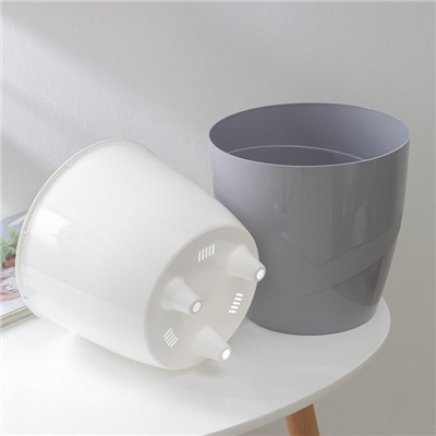 Кашпо для цветов со вставкой «Грация», 4.5 л, цвет серый