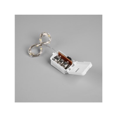 Светодиодная фигура из мишуры «Подарок серебристый» 12×9 см, 10 LED, батарейки AG10×3 (в комплекте), свечение тёплое белое