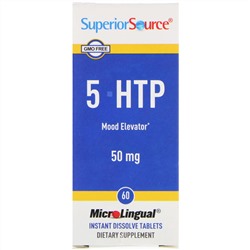 Superior Source, 5-HTP (5-гидрокситриптофан), 50 мг, 60 быстрорастворимых таблеток MicroLingual