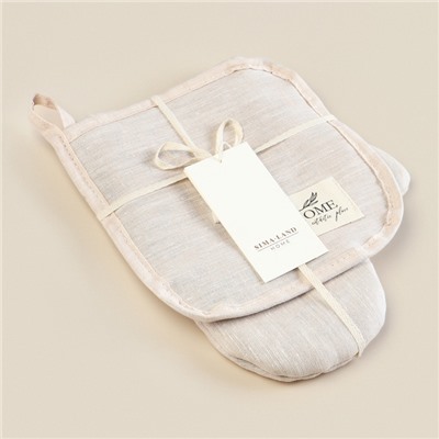 Набор кухонный SL HOME Gloomy: варежка 20×28 см, прихватка 19×19 см, лён 100%,180 г/м²